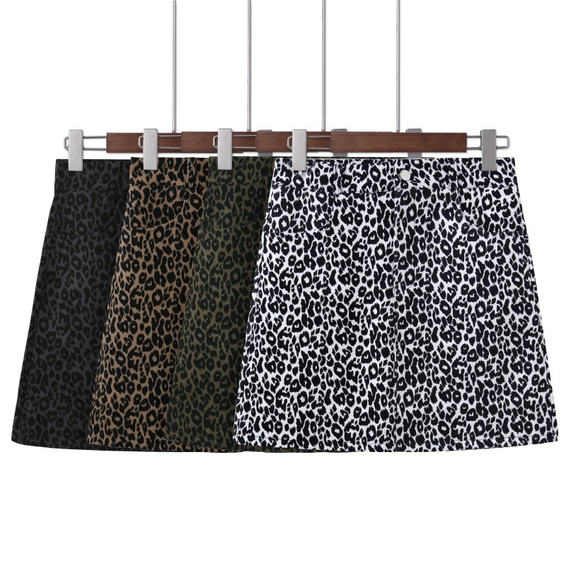 [Mã FAGREEN55 giảm tới 30K đơn 99K] Chân váy chữ A họa tiết da báo phong cách Hàn Quốc sành điệu trẻ trung cho nữ