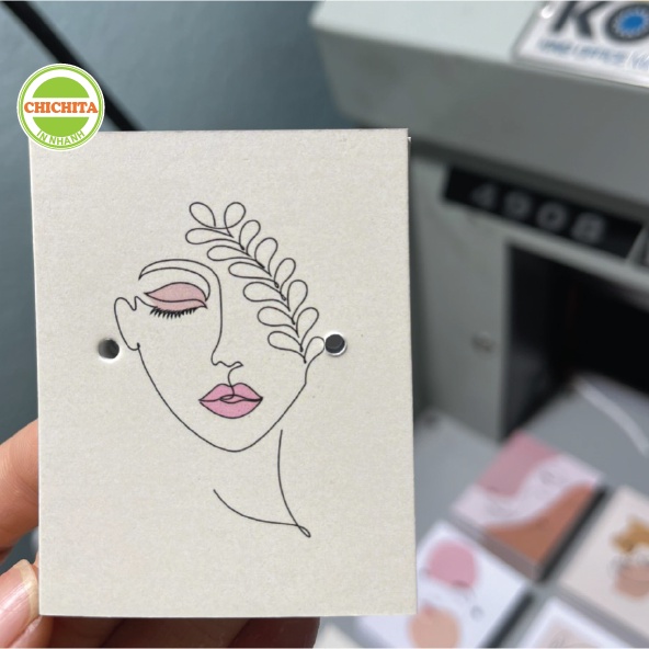[Giá Tại Xưởng] 100 cái tag bìa treo khuyên, thẻ treo bông tai, Earring hang tags  đục lỗ 7x5.4cm hàng có sẵn