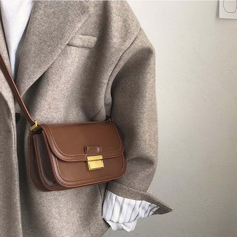 Túi đeo chéo hàn quốc túi đeo vai nữ thu đông túi hộp vuông