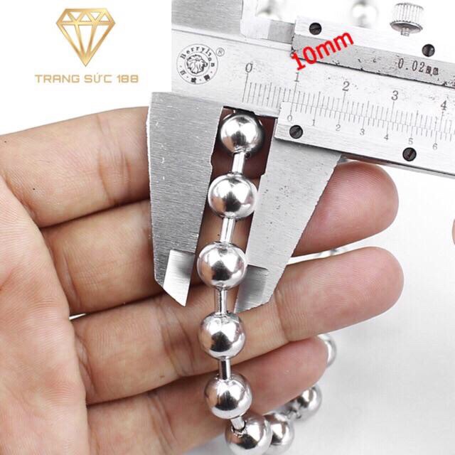 Dây chuyền ball chain inox nam nữ bi tròn 12Ly