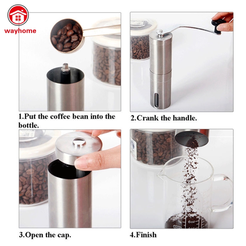 Máy xay cà phê hạt thủ công chất liệu inox tiện dụng