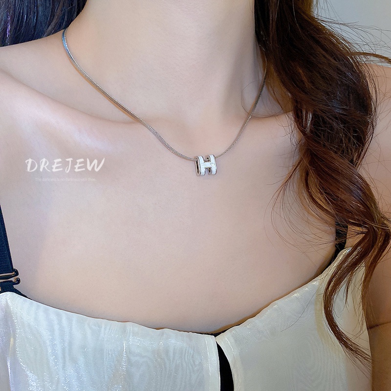 DREJEW Dây chuyền mặt chữ phong cách Hàn Quốc thời trang công sở sang trọng cao cấp dành cho nữ