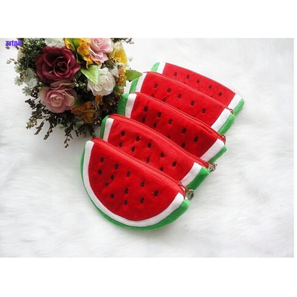 Ví Đựng Tiền Hình Dưa Hấu Đỏ Nhồi Bông Dễ Thương
