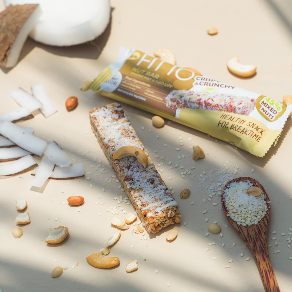 [BÁNH ĂN KIÊNG GIẢM CÂN] Hộp 6 Thanh FITTO Coconut Bar 210g Ngũ Cốc Dinh Dưỡng Gạo Lứt  Và Các Loại Hạt Điều Đậu PhộngMè | BigBuy360 - bigbuy360.vn