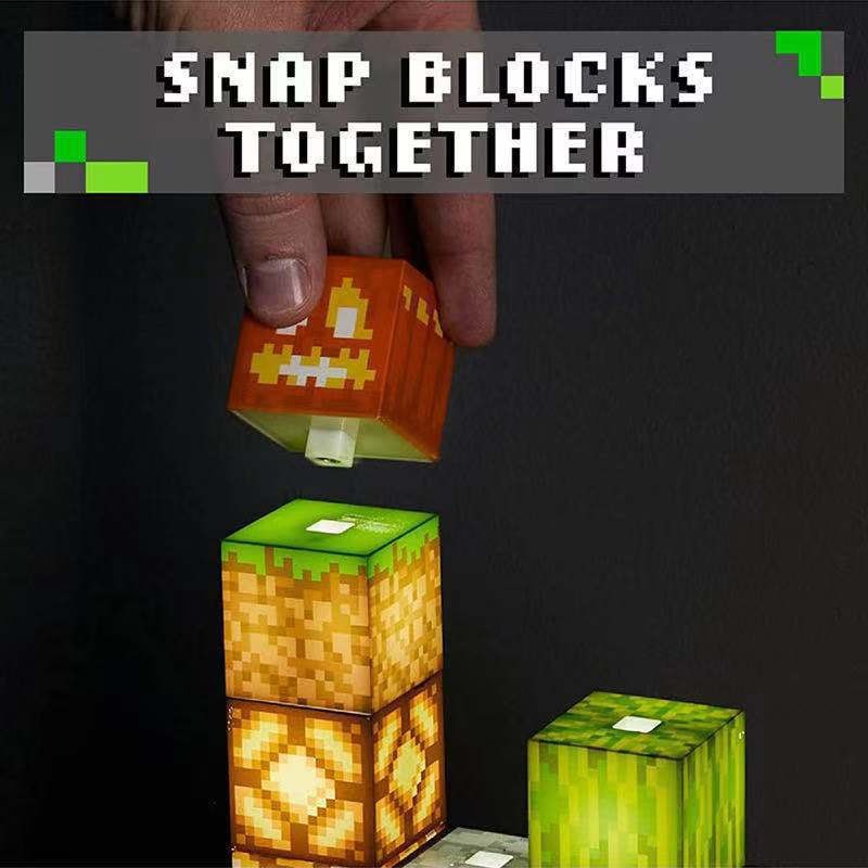 Đồ Chơi Đèn Phát Sáng Xây Dựng Các Block Minecraft