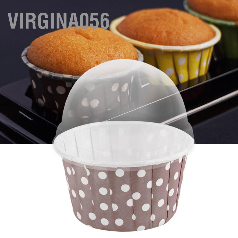 Virgina056 100PCS Mini Cupcake Liners Paper Round Cake Baking Cups Muffin Cases with Lid