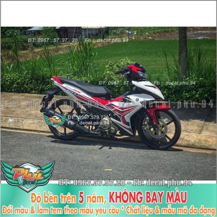 Tem rời Exciter 150 Đỏ trắng UV (X) -1