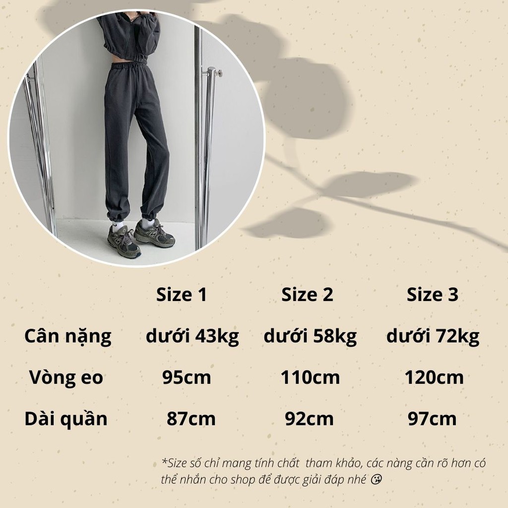 Quần Jogger Nữ Dài Ống Rộng Phong Cách Ulzzang Bo Gấu Chất Thun QJ210
