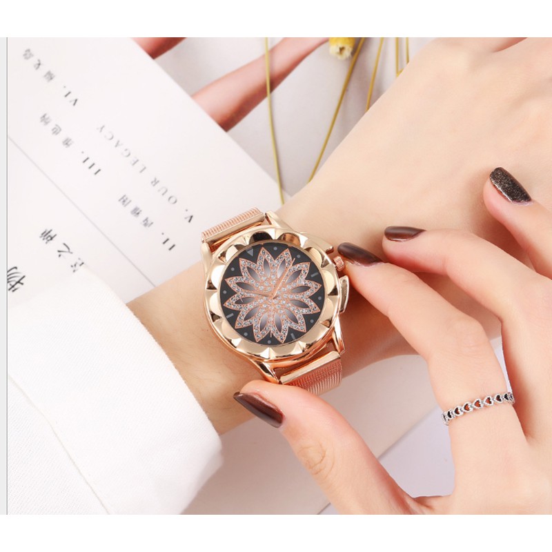 [Mã FAMAYWA2 giảm 10k đơn từ 50k] Đồng hồ nữ cánh hoa dây thép chống gỉ + full hộp BH 8 | BigBuy360 - bigbuy360.vn