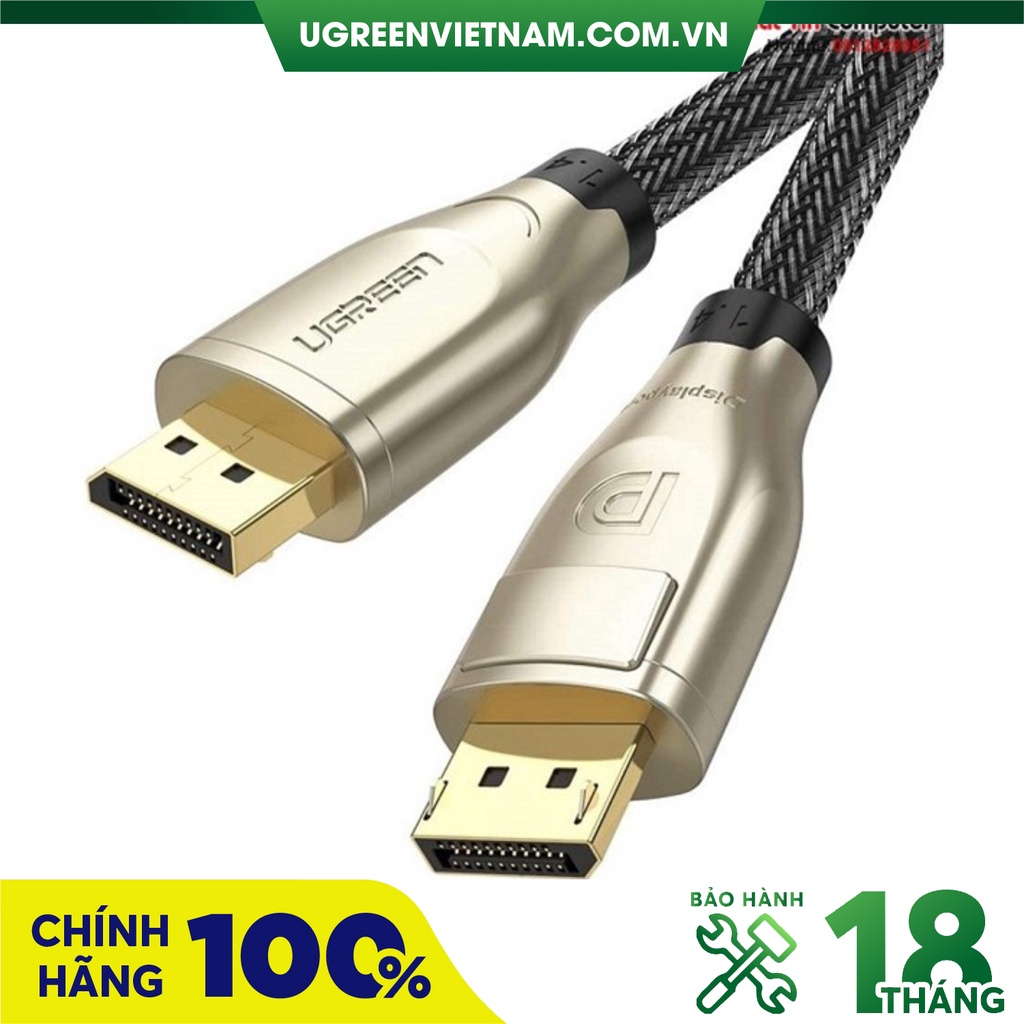 Cáp Displayport 1.4 dài 1m hỗ trợ 8K@60Hz chính hãng Ugreen 60842 cao cấp