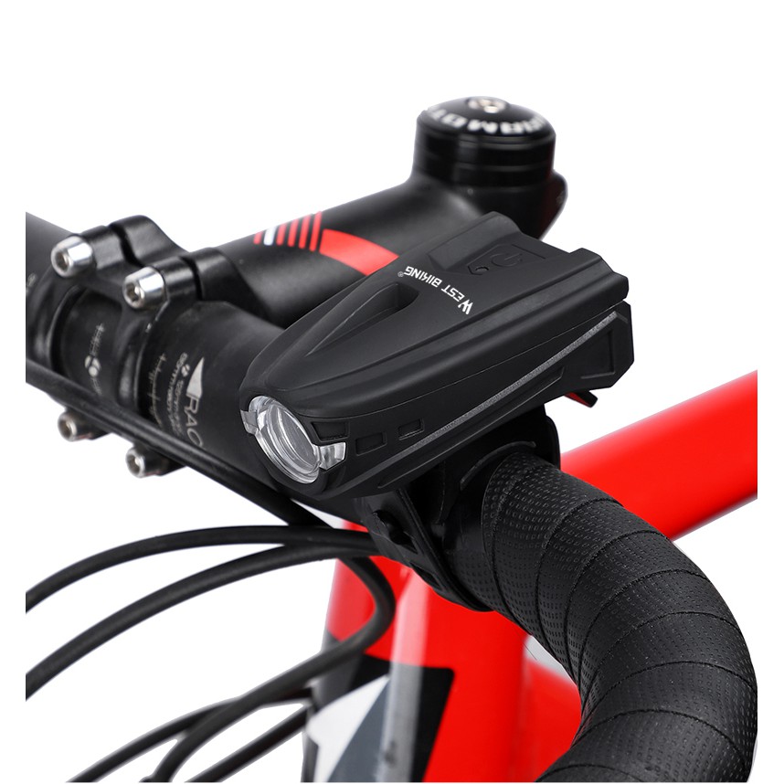 Đèn pin cảm ứng WEST BIKING gắn phía trước xe đạp leo núi gấp gọn