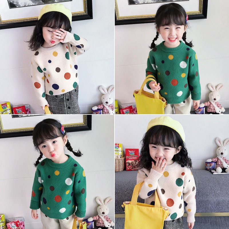 Áo len bé gái hàng Quảng Châu siêu đẹp Áo len 2 lớp bé gái loại đẹp Kunkid