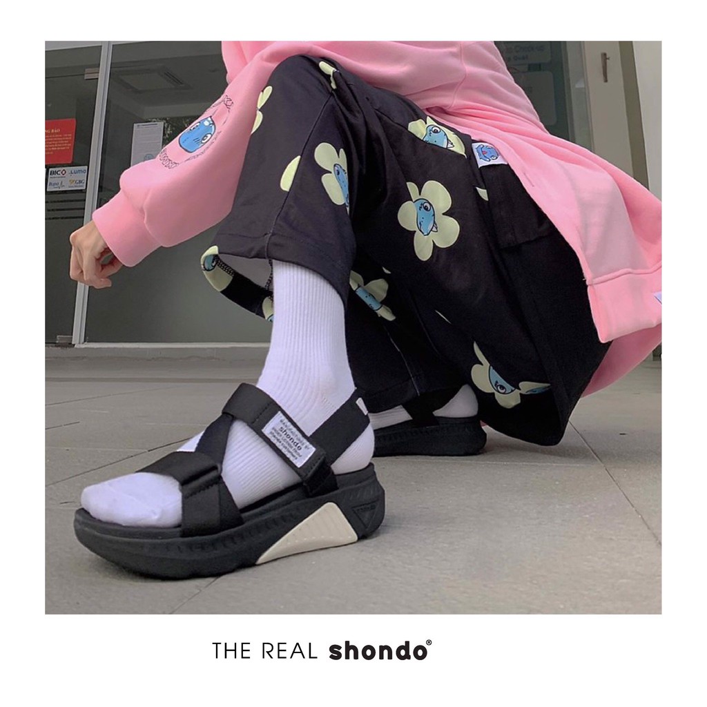 Giày Sandals SHONDO F7 Racing Chính Hãng - Mã F7R1010 Màu Đen Full