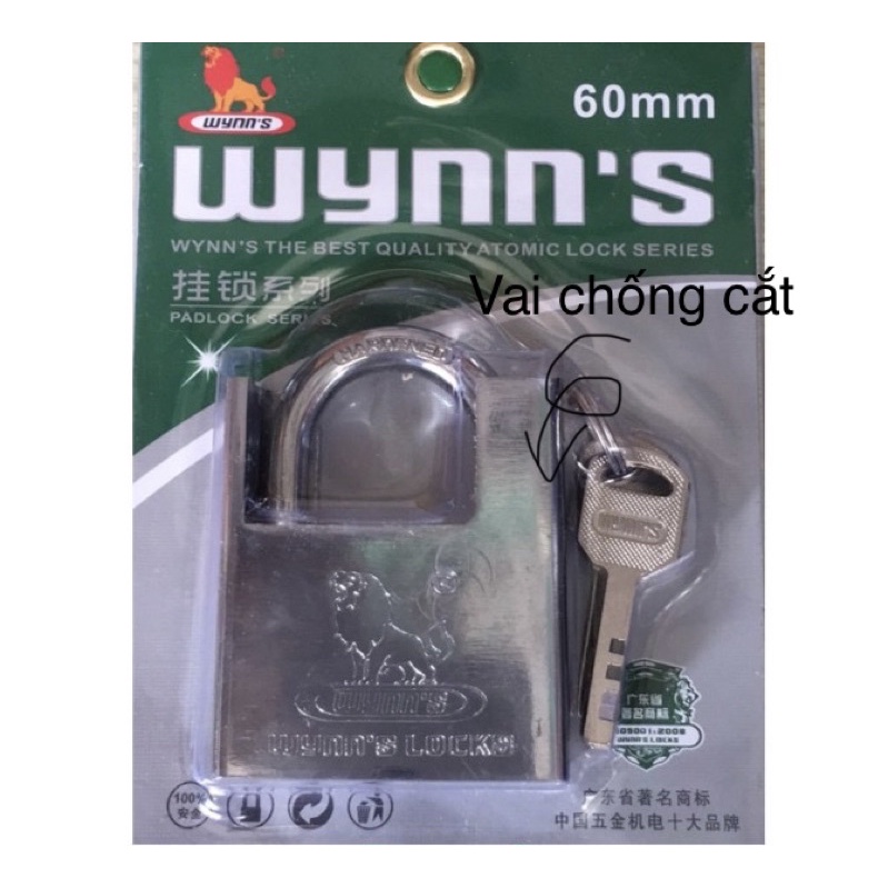 Ổ khoá wynn’s, ổ khoá nhà có vai chống cắt. đủ cỡ 40mm,50mm,60mm