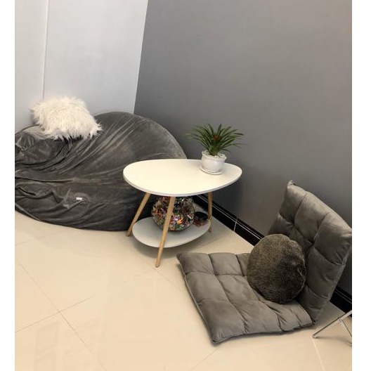 Bàn trà bắc âu hình trứng 2 tầng - bàn trà sofa hình xoài - gp56