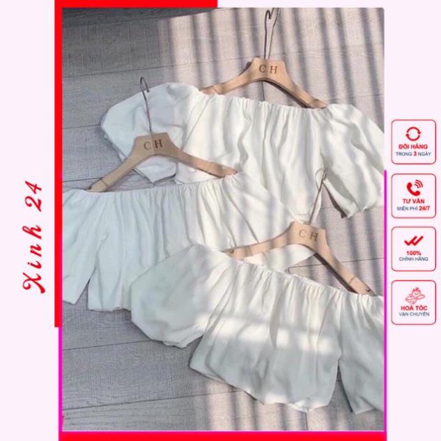 Áo croptop bẹt vai bí phồng xinh 24