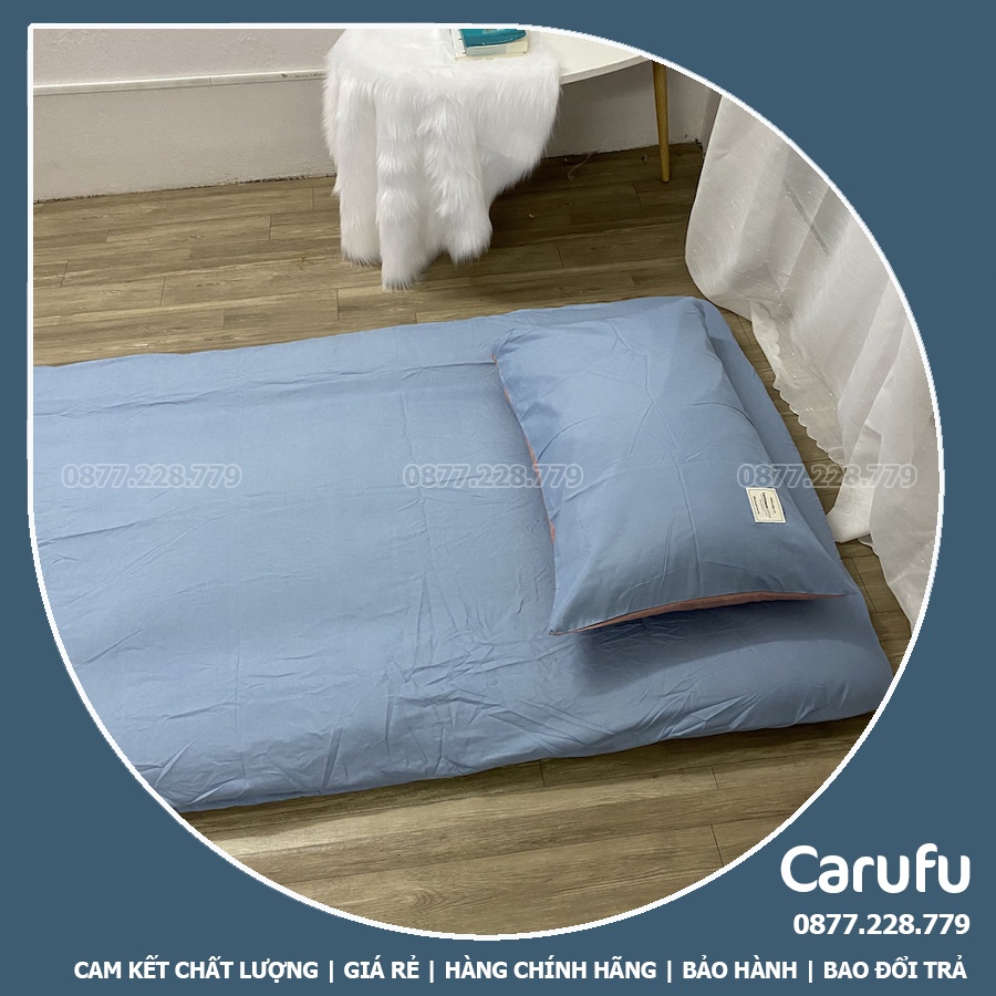 Ga nệm topper 1m4 x 2m Cotton Tici bo chun Mát lạnh giặt máy thoải mái | Carufu