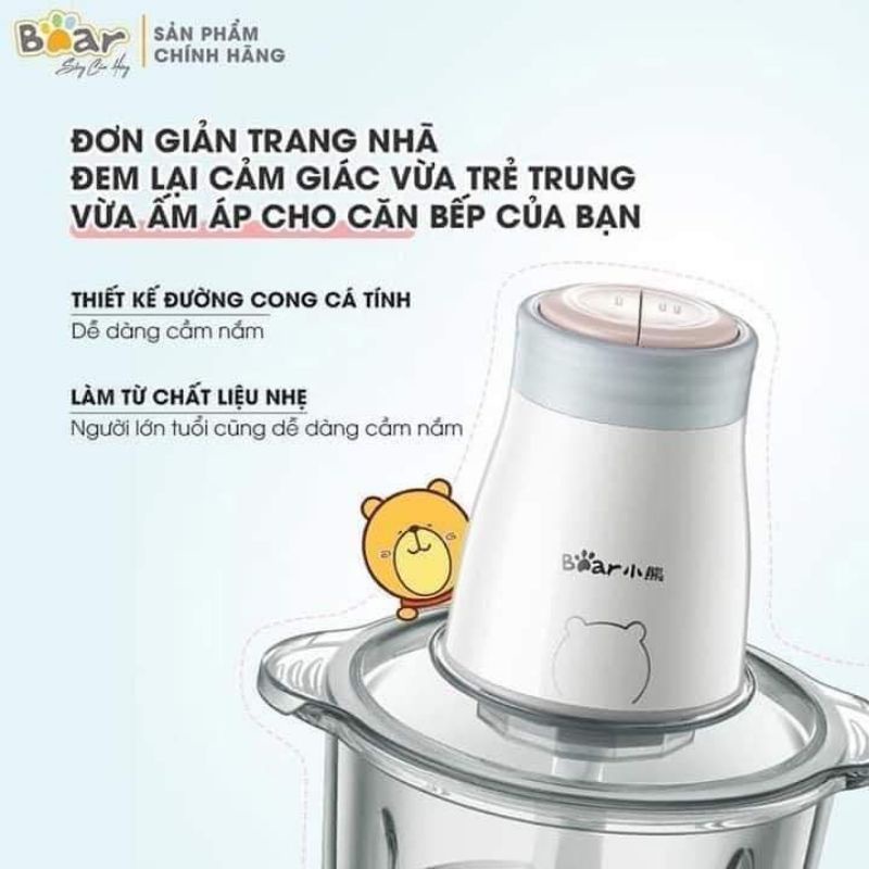 Máy xay thịt Bear cối thủy tinh 2L[aenhamit]