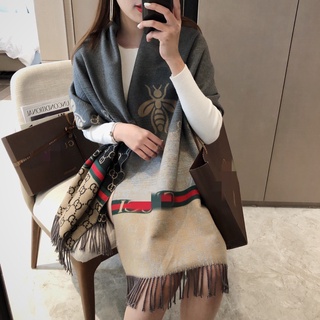 Khăn Choàng Cổ Cashmere Dài Hai Mặt Giữ Ấm Phong Cách Hàn Quốc Độc Đáo Dễ Phối Đồ Cho Nữ
