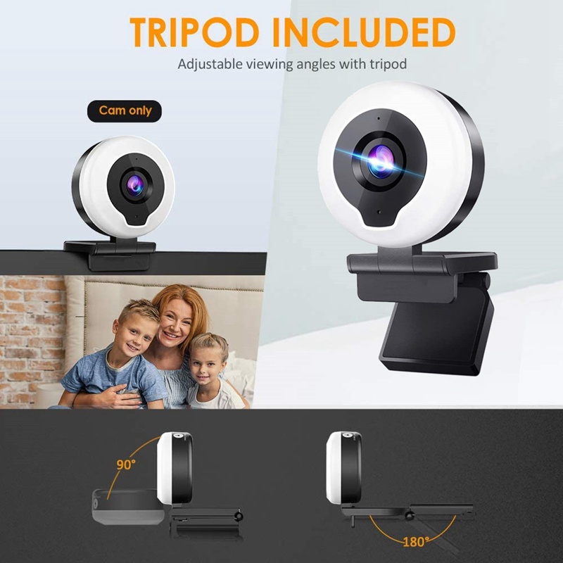 Webcam 1080p Tự Động Lấy Nét Tích Hợp Micro Cổng Usb Có Thể Điều Chỉnh Tiện Dụng | BigBuy360 - bigbuy360.vn