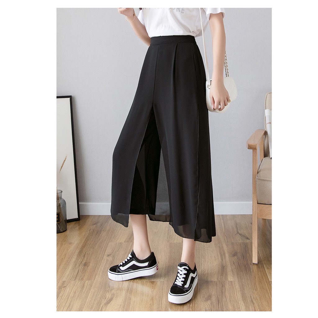 Quần voan ống rộng thời trang, quần culottes