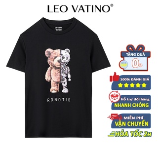 Leo Vatino - Áo thun nam tay ngắn in hình Teddy cổ tròn cotton co giãn form đẹp APLEO01 -M4