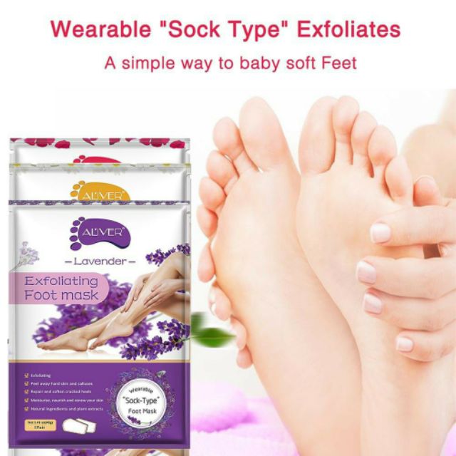 🌸MẶT NẠ Ủ CHÂN LỘT DA CHẾT ALIVER FOOT EXFOLIATING FOOT MASK | BigBuy360 - bigbuy360.vn