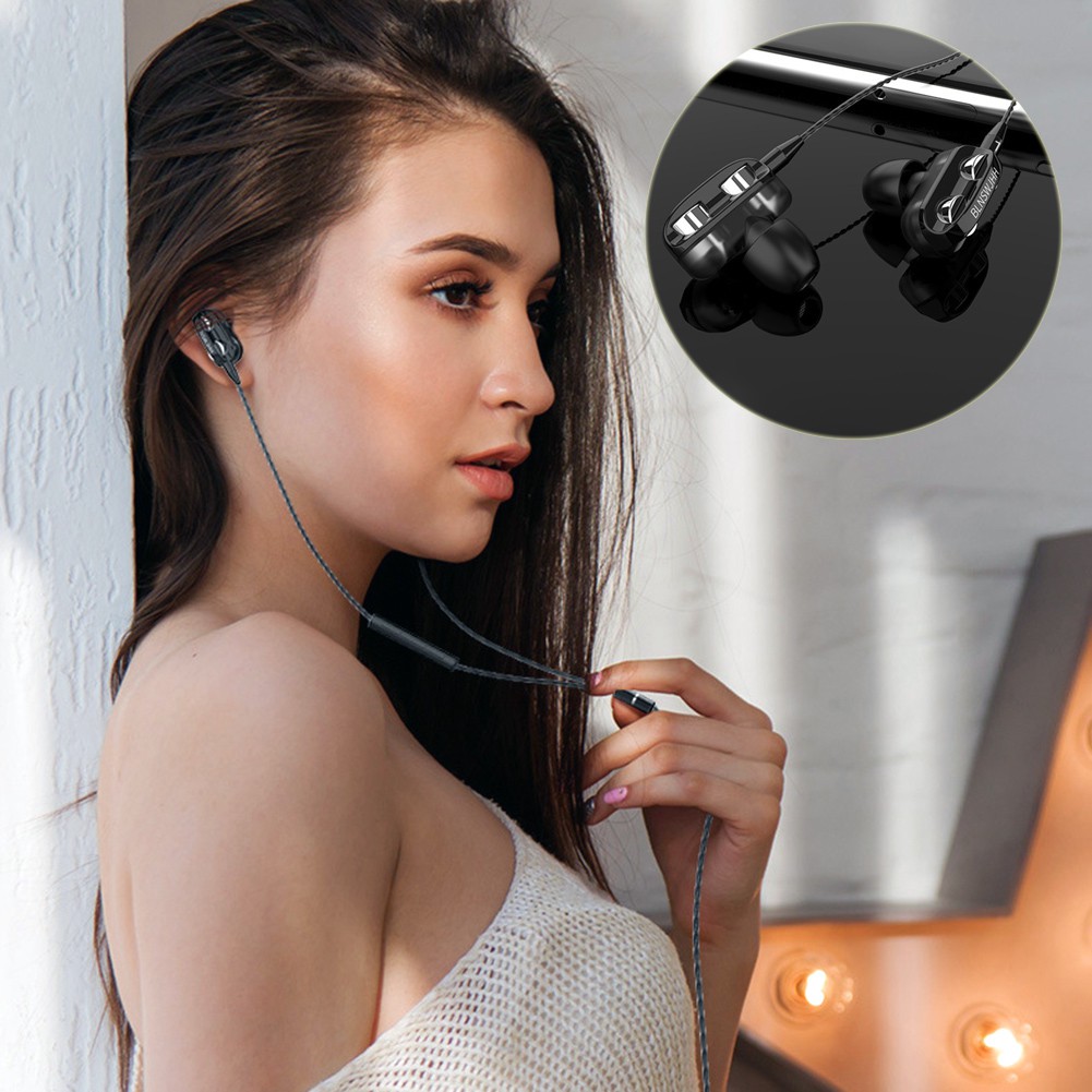 Tai Nghe Nhét Tai Hifi Dây Âm Thanh Siêu Trầm Có Micro