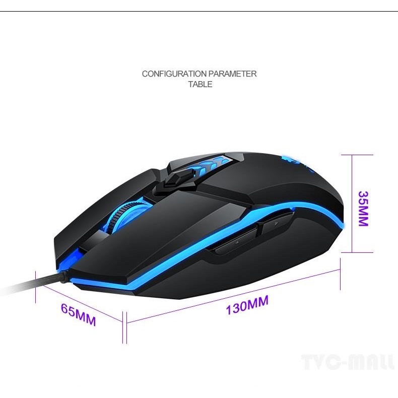 Chuột Gaming T-Wolf G510 Có Dây DPI 800-3200 Cho Laptop/ PC