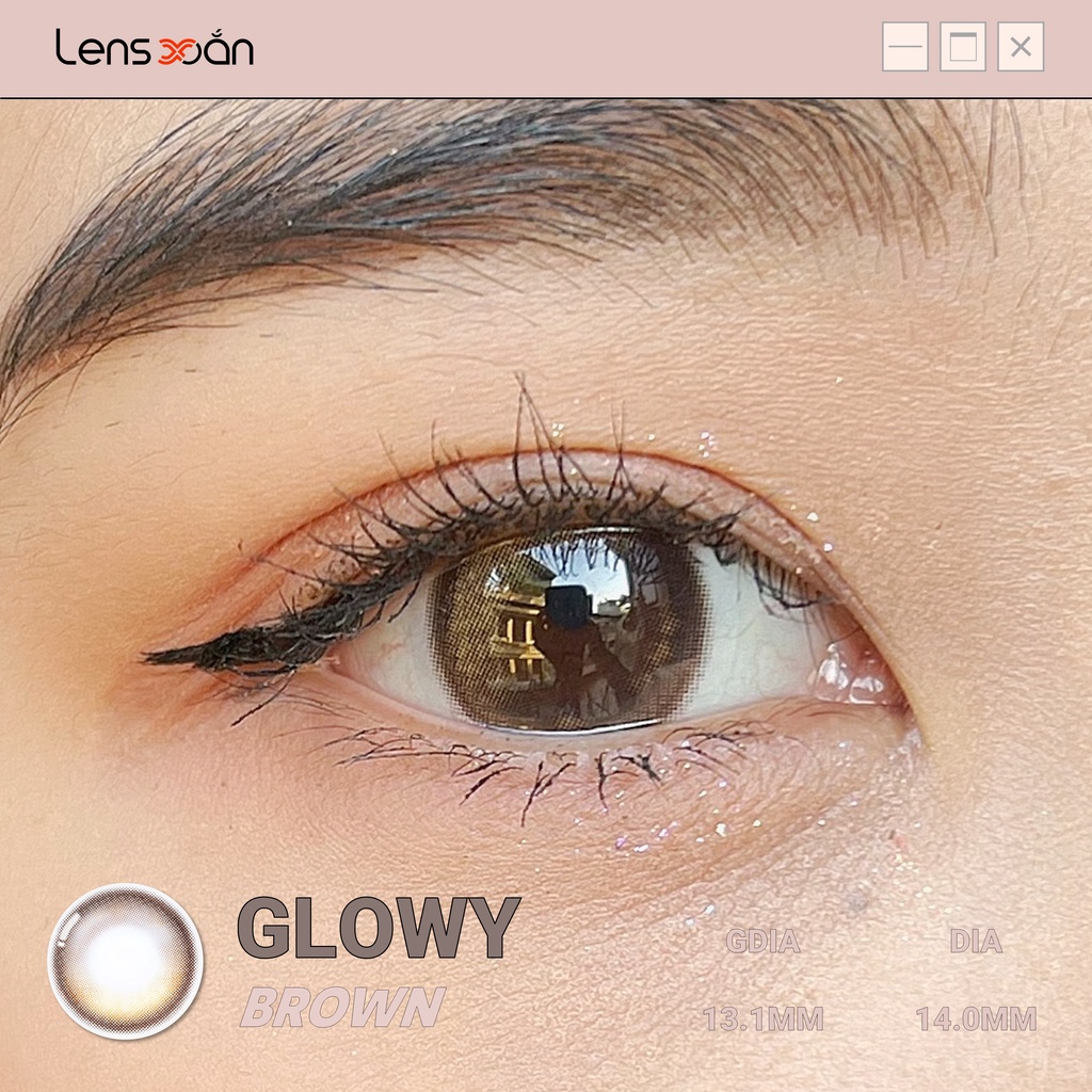 KÍNH ÁP TRÒNG EYELIGHTER GLOWY BROWN của OLENS: LENS NÂU PHỦ BÓNG MIX 3 DẢI MÀU TỰ NHIÊN| LENS XOẮN