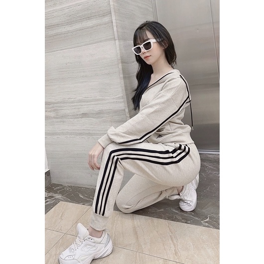 Set bộ đồ thể thao nữ adidas cao cáp 3 sọc full màu vải dư M3350023