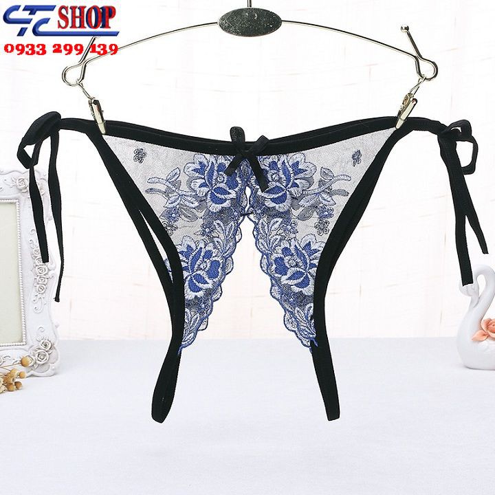Quần lót nữ lọt khe cột dây xẻ đáy lưới thêu hoa cao cấp AQ079 | BigBuy360 - bigbuy360.vn