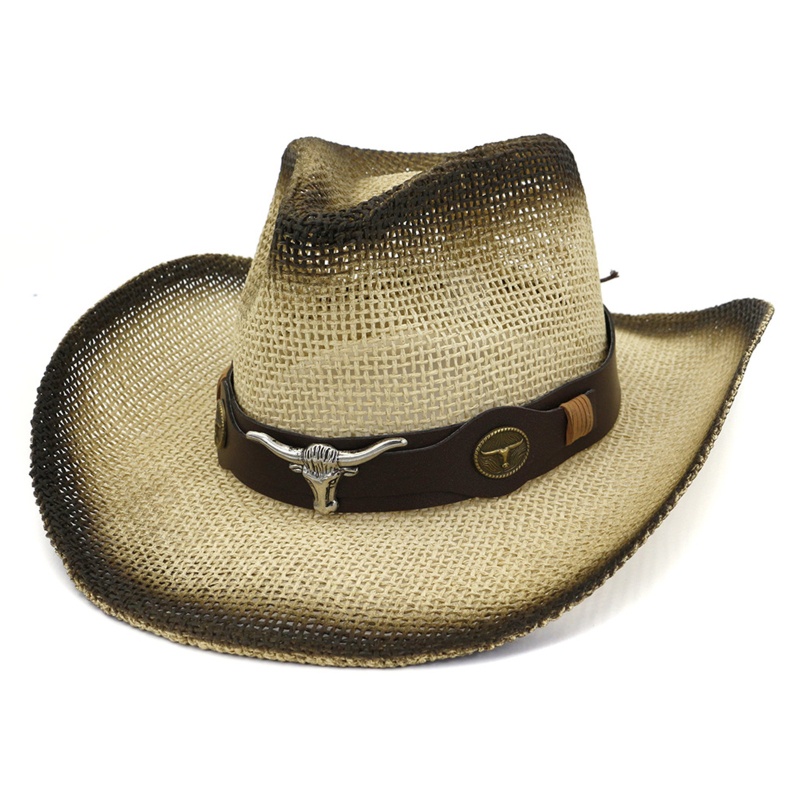 Nón Cao Bồi Cói Rộng Vành Che Nắng Dễ Phối Đồ Kiểu Phương Tây