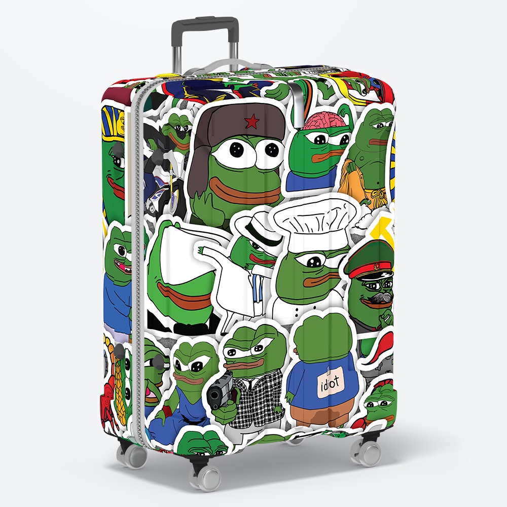 Set 50 cái Sticker Ếch Xanh Pepe chống nước, Hình dán ếch Pepe meme, Decal Pepe dán vali, điện thoại, mũ bảo hiểm