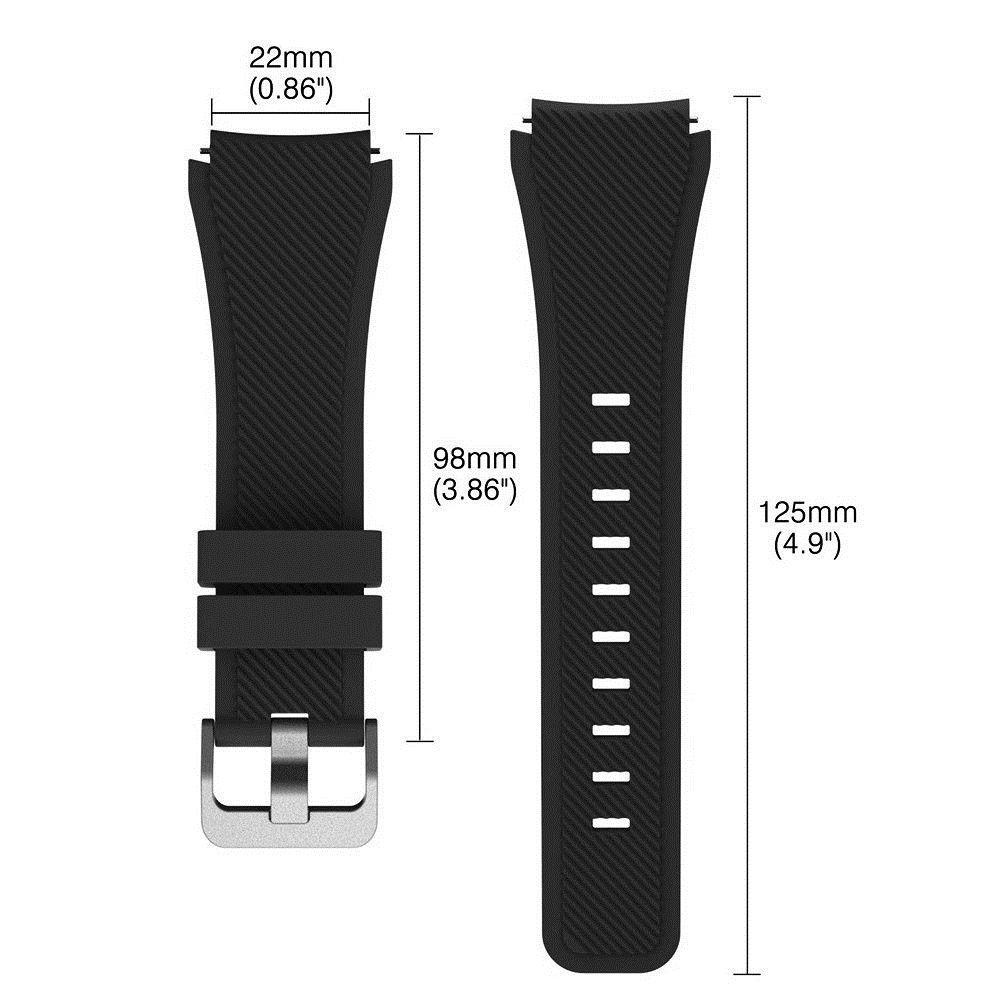 BTLIMER Dây Đeo Thay Thế Chất Liệu Silicon Màu Trơn Cho Samsung Gear S3 Frontier Classic