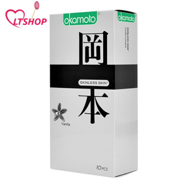 Bao Cao su Okamoto Skinless Skin Vanilla siêu mỏng  Hộp 10 Cái
