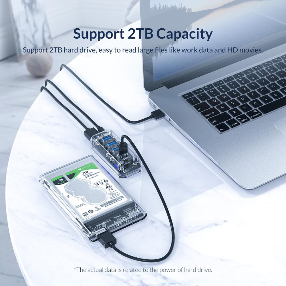 ORICO USB 3.0 HUB bên ngoài 7 cổng USB Splitter cho máy tính xách tay điện thoại máy tính bảng (F7U-U3)