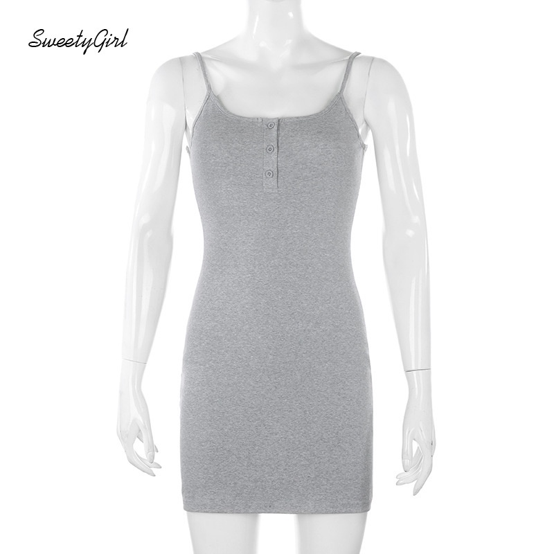 Đầm mini dáng ôm cổ chữ U màu sắc ngọt ngào thời trang cho nữ