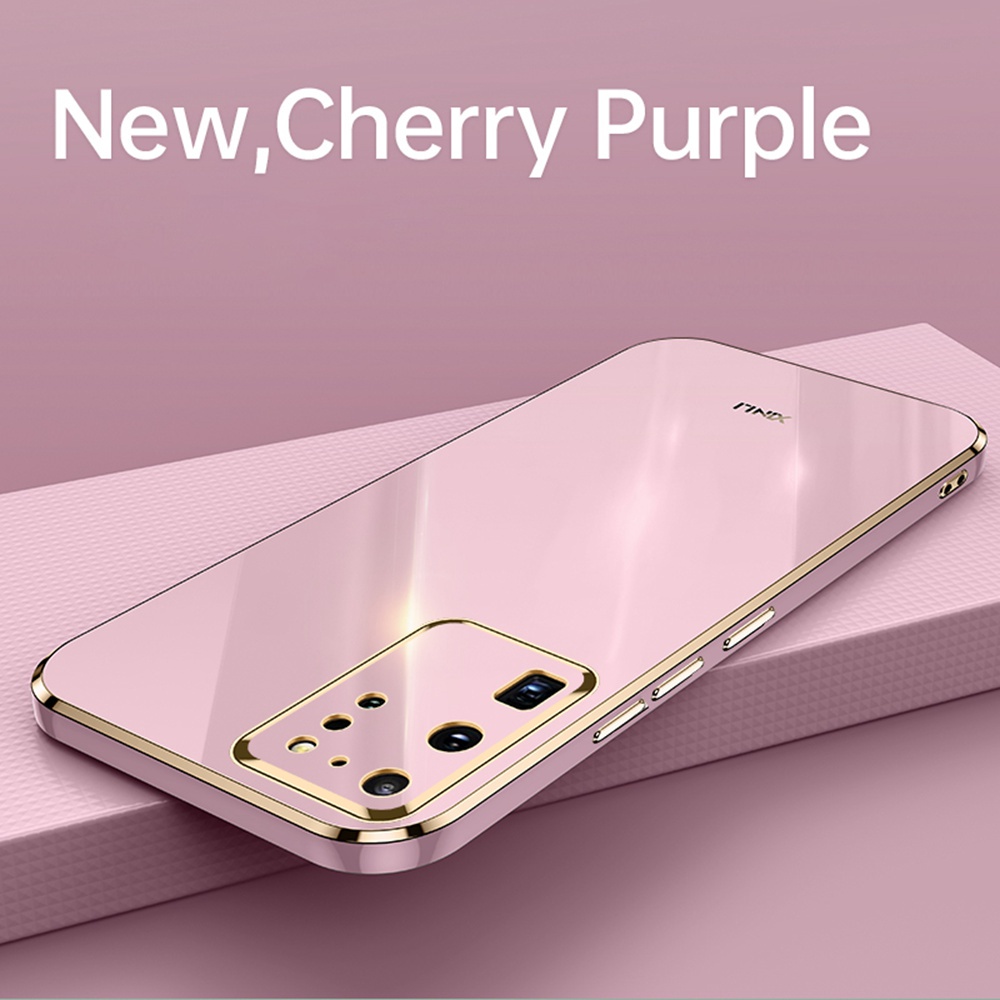 Ốp điện thoại silicon mạ kim loại màu vàng 6d bảo vệ camera toàn diện cho SAMSUNG GALAXY S20 ULTRA PLUS FE 4G / 5G