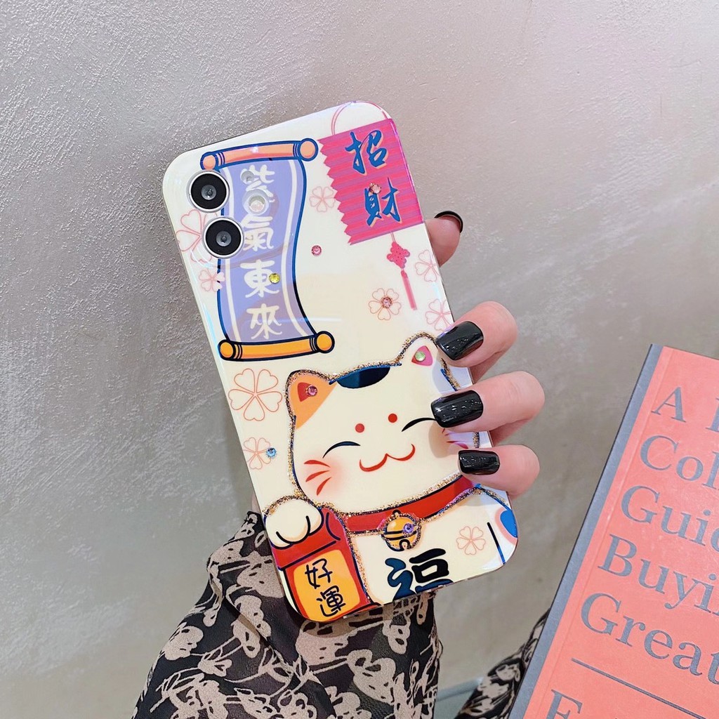 Ốp Điện Thoại Hình Mèo May Mắn Cho Iphone 12 11 Pro Max Xr Xmax Se2 | BigBuy360 - bigbuy360.vn