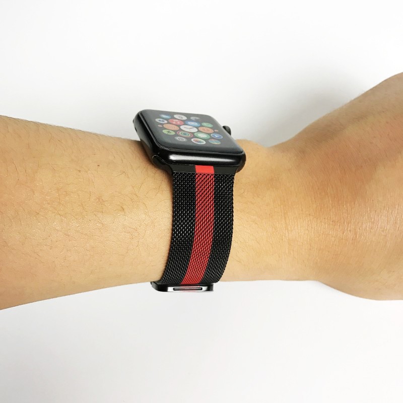 HOT 2021 Dây đeo thay thế dành cho đồng hồ Apple Watch lưới thép không gỉ Mloop KHÓA hút nam châm chắc chắn