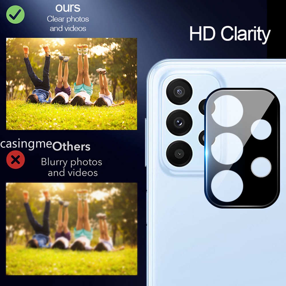 Toàn Bộ Ốp Điện Thoại Kính Cường Lực 3D Bảo Vệ Camera Cho Samsung Galaxy A73 5G A13 A23 A53 A33 M33 M23 A22 4G 5G