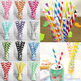25 ống hút giấy phi 12 / phi 10 / phi 8 / phi 6 hoa văn họa tiết xoắn nhiều màu bảo vệ môi trường - paper straw