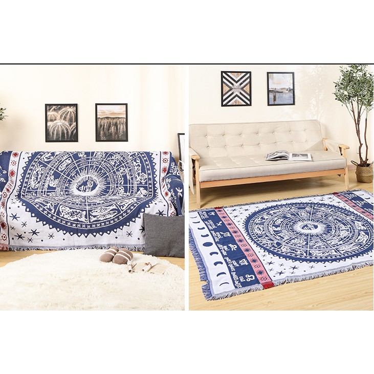 Thảm trang trí, decor nhà cửa làm thảm trải sofa, thảm trải sàn, thảm treo tường họa tiết cung hoàng đạo
