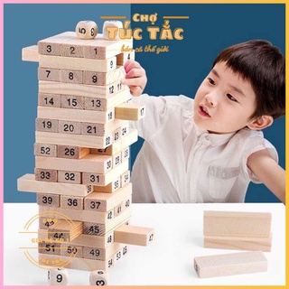 Bộ Đồ Chơi Rút Gỗ 48 thanh gỗ kèm 4 xúc xắc - tăng khả năng sáng tạo và tư duy logic trong bé - bán cả thế giới