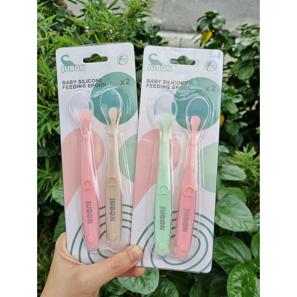 Sét 2 Thìa ăn dặm Silicone an toàn cho bé