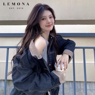 Áo Khoác Bò Cổ Nhung Gân Độc Đáo Grey Denim Jacket Loại Xịn Đẹp 100% Như Hình