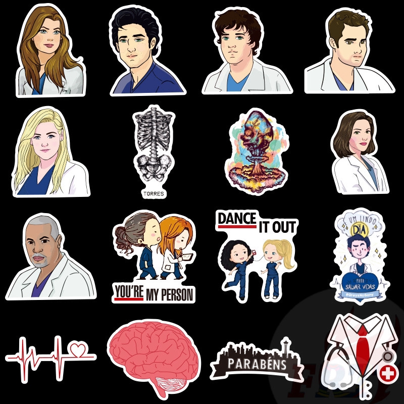 ❉ Grey's Anatomy - Series 02 Stickers ❉ 50Pcs/Set ABC TV Show Mixed Luggage Laptop Skateboard Doodle Stickers