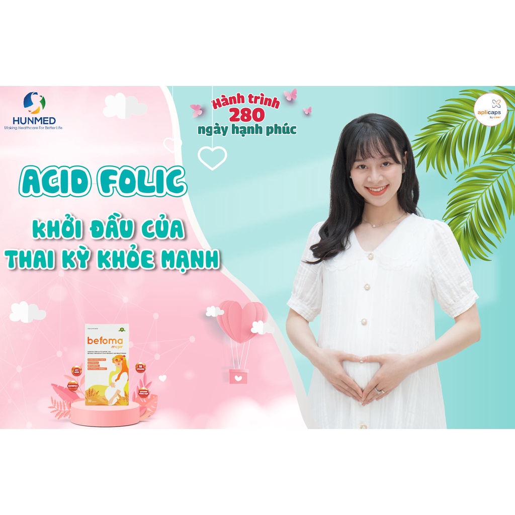 Aplicaps befoma mujer Sắt bầu Viên sắt cho bà bầu Canxi cho bà bầu Vitamin sau sinh Canxi bầu Hộp 30 Viên