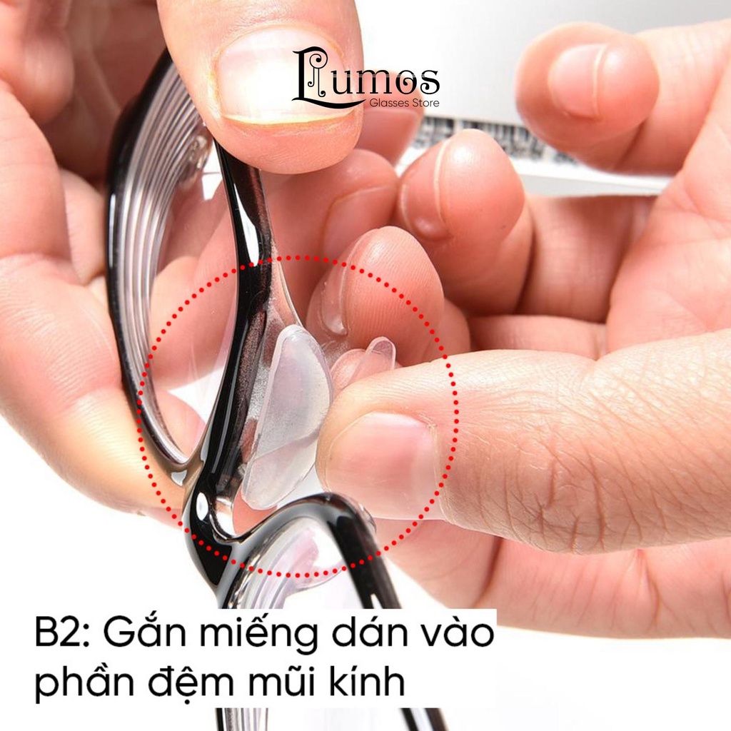 Bộ 2 đệm mũi bằng Silicon cho Mắt kính chống trượt tiện dụng - Lumos PK04